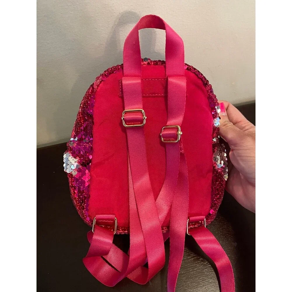 More than Magic pink/silver flip sequin mini backpack